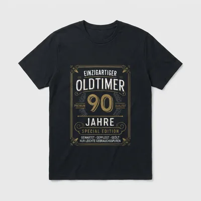 Einzigartiger Oldtimer Qualität Jahre T-Shirt – Klassisches T-Shirt in Schwarz