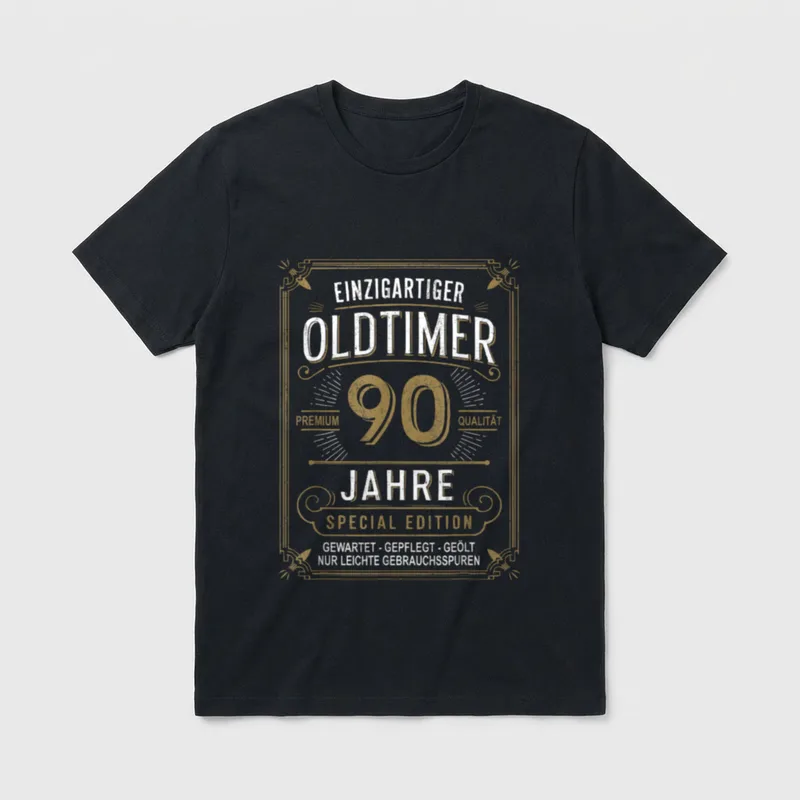 Einzigartiger Oldtimer Qualität Jahre T-Shirt – Klassisches T-Shirt in Schwarz