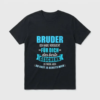 Bruder versucht das beste T-Shirt – Klassisches T-Shirt in Schwarz