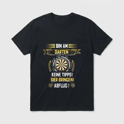 Darts Shirt Herren – Klassisches T-Shirt in Schwarz