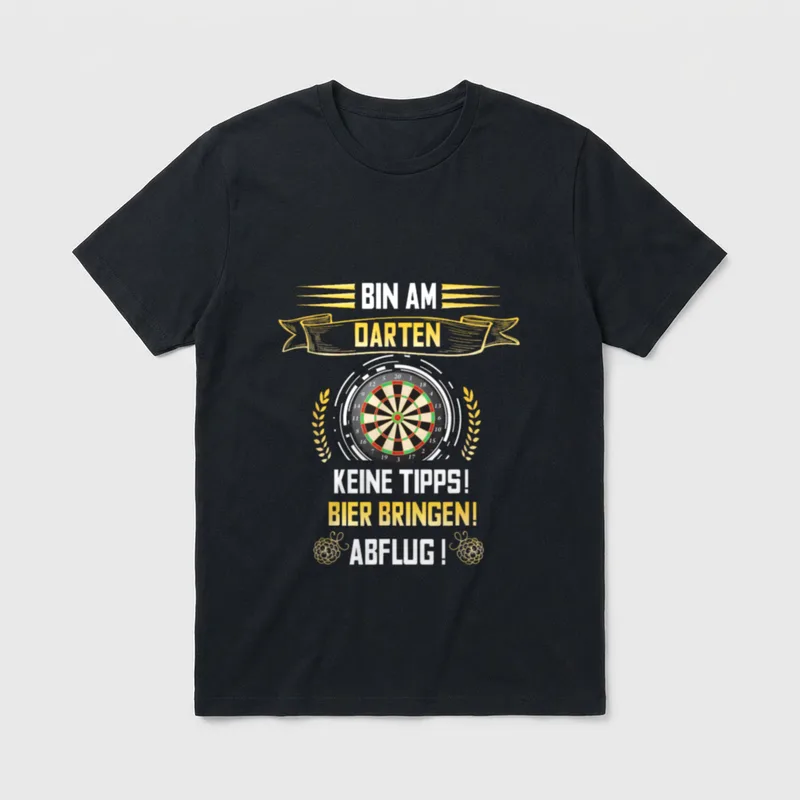 Darts Shirt Herren – Klassisches T-Shirt in Schwarz