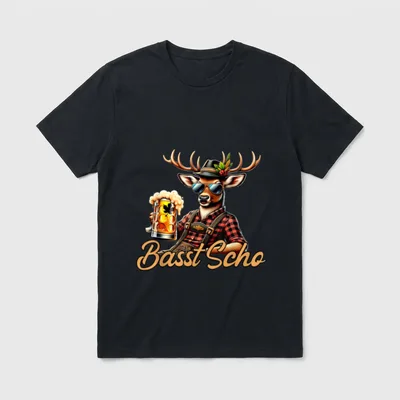 Basst Scho Bayern Lustig T-Shirt – Klassisches T-Shirt in Schwarz