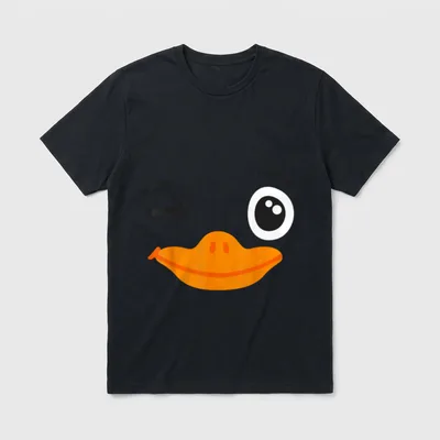 T-Shirt Karneval Sprüche – Zwinkerndes Entengesicht mit orangem Schnabel – Klassisches T-Shirt in Schwarz