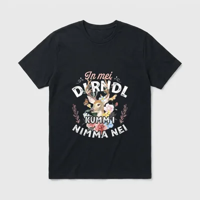 Trachtenshirt lustig Ersatz Dirndl T-Shirt – Klassisches T-Shirt in Schwarz