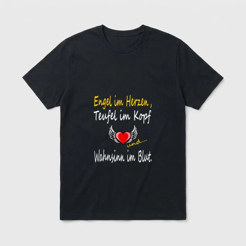 Engel Teufel Kostüm Charakter T-Shirt – Klassisches T-Shirt in Schwarz