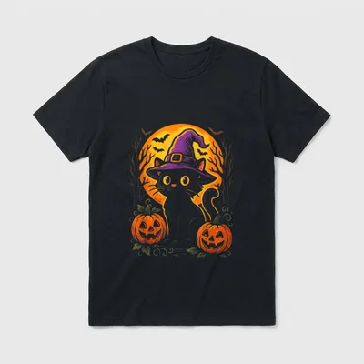 Halloween Hexe Kürbis Schwarze T-Shirt – Klassisches T-Shirt in Schwarz