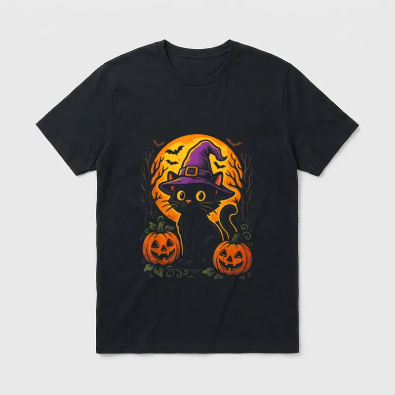 Halloween Hexe Kürbis Schwarze T-Shirt – Klassisches T-Shirt in Schwarz