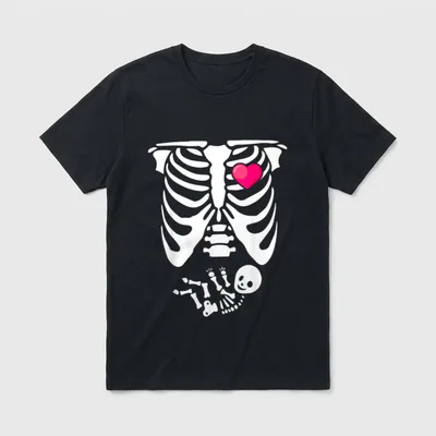Lustig Halloween Skelett Kostüm T-Shirt – Klassisches T-Shirt in Schwarz