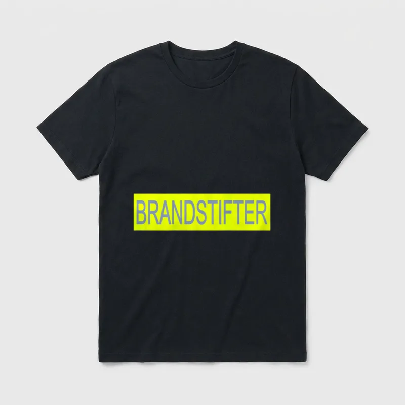 Lustig Brandstifter Backprint Freiwillige T-Shirt – Klassisches T-Shirt in Schwarz