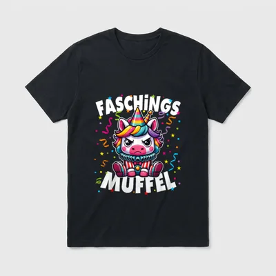 Faschingsmuffel lustiges Einhorn Karneval T-Shirt – Klassisches T-Shirt in Schwarz