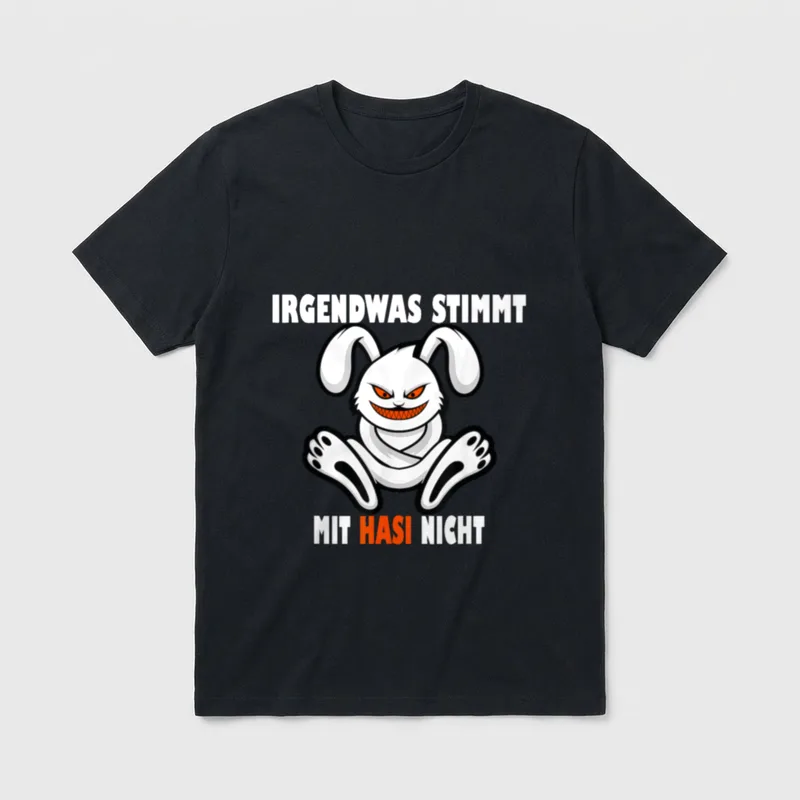 Irgendwas stimmt mit Hasi T-Shirt – Klassisches T-Shirt in Schwarz