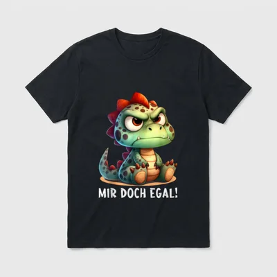 Mir Doch Egal Dinosaurier T-Shirt – Klassisches T-Shirt in Schwarz