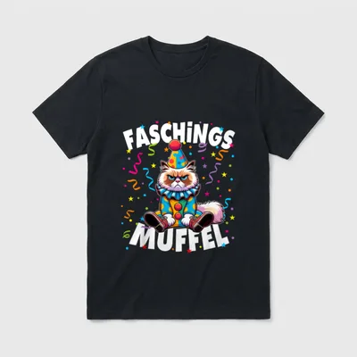 Faschingsmuffel lustige Katze Karneval T-Shirt – Klassisches T-Shirt in Schwarz