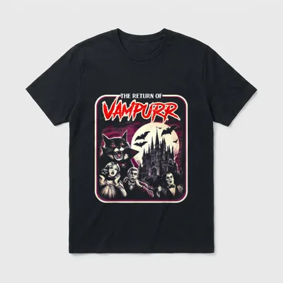 Vampurr lustige Katze Halloween T-Shirt – Klassisches T-Shirt in Schwarz