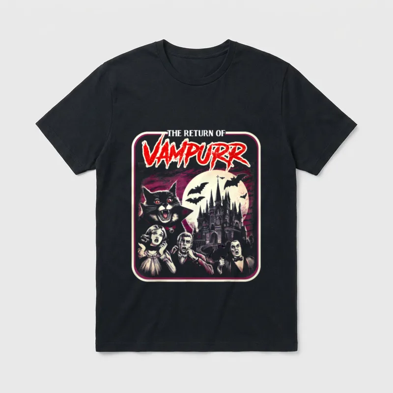 Vampurr lustige Katze Halloween T-Shirt – Klassisches T-Shirt in Schwarz