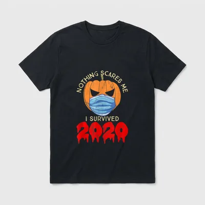 Kürbis mit Maske Ich T-Shirt – Klassisches T-Shirt in Schwarz