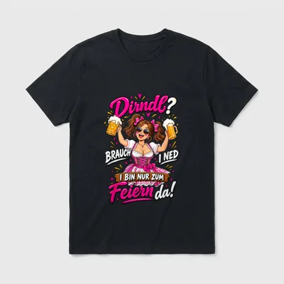Oktoberfest Dirndl Feiern Bier T-Shirt – Klassisches T-Shirt in Schwarz