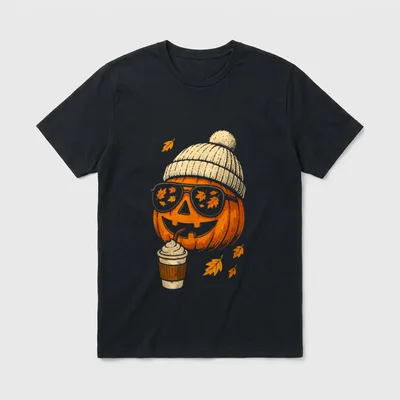 Herbst Kürbis Jack-o-Lantern Männer T-Shirt – Klassisches T-Shirt in Schwarz