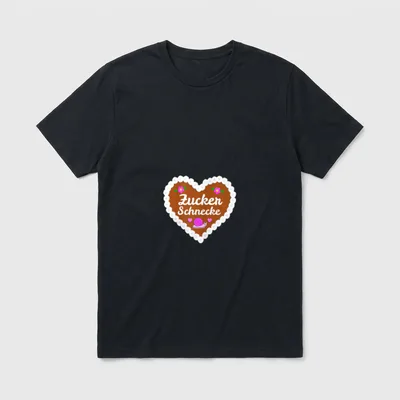 Lebkuchenherz Zucker-Schnecke Lustig Oktoberfest T-Shirt – Klassisches T-Shirt in Schwarz