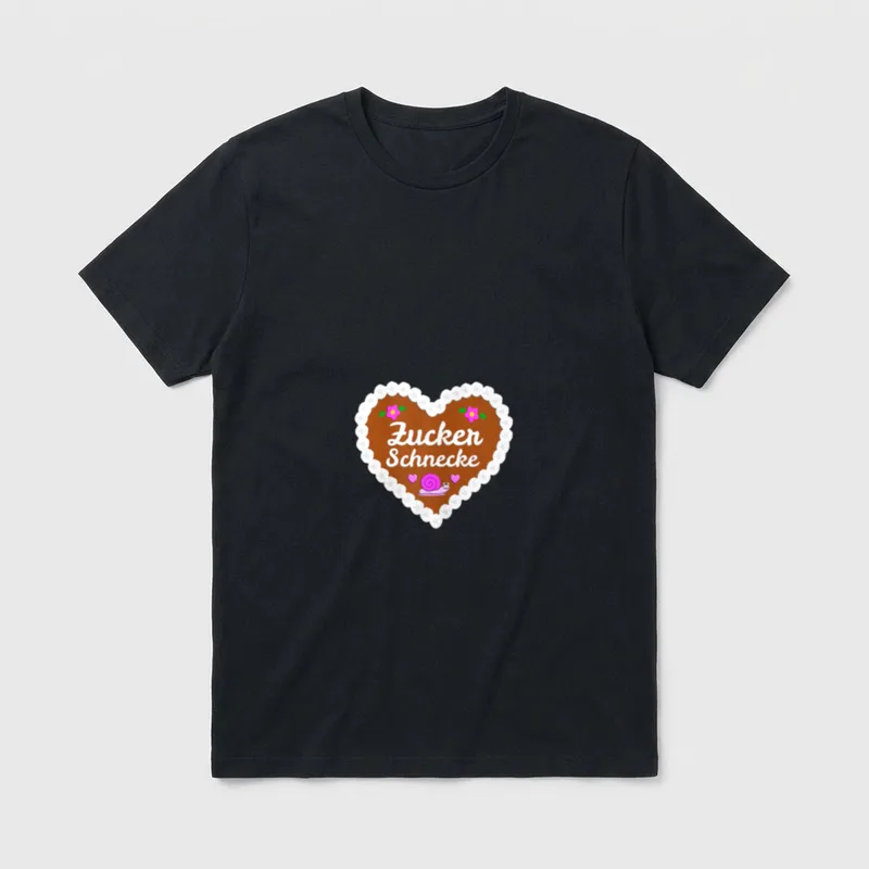 Lebkuchenherz Zucker-Schnecke Lustig Oktoberfest T-Shirt – Klassisches T-Shirt in Schwarz