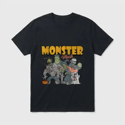 Monster Mash Vintage Ghost T-Shirt – Klassisches T-Shirt in Schwarz