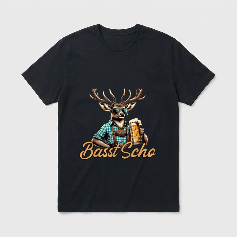 Basst Scho Bayern Lustig Oktoberfest T-Shirt – Klassisches T-Shirt in Schwarz
