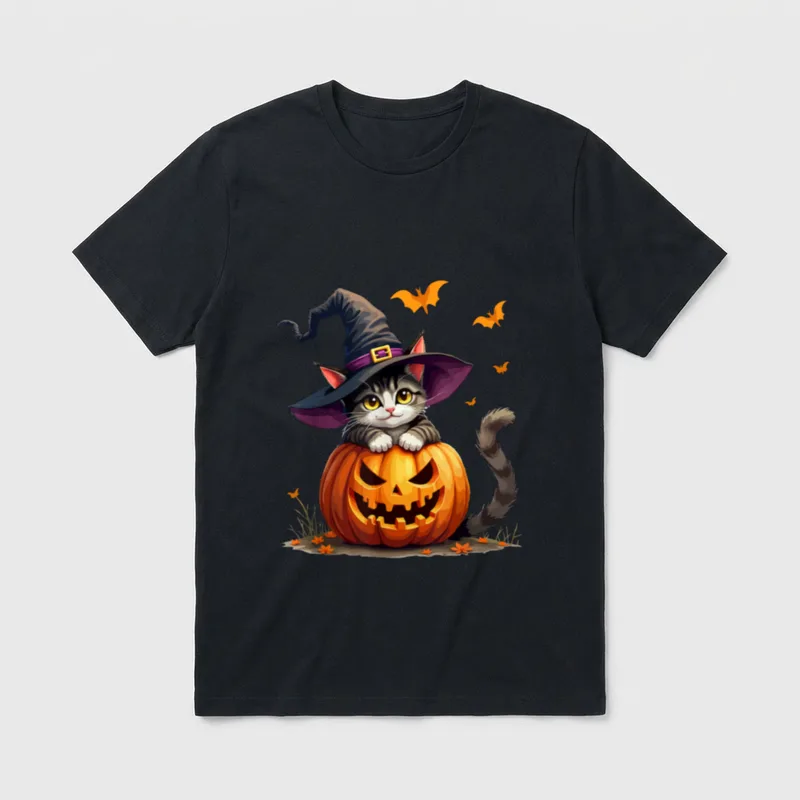 Lustiges Katzen Halloween Kostüm T-Shirt – Klassisches T-Shirt in Schwarz