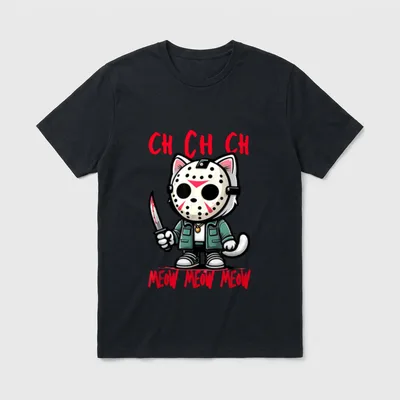 Vintage Cat Movie Horror T-Shirt – Klassisches T-Shirt in Schwarz