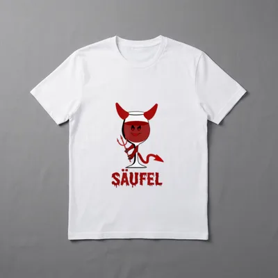 Teufel Säufer Wortspiel SÄUFEL T-Shirt – Klassisches T-Shirt in Schwarz