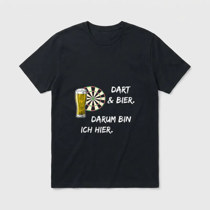 Dart und Bier Sprüche T-Shirt – Klassisches T-Shirt in Schwarz
