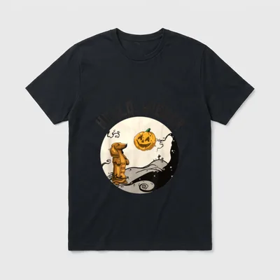 Hello Wiener Lustiges Halloween T-Shirt – Klassisches T-Shirt in Schwarz