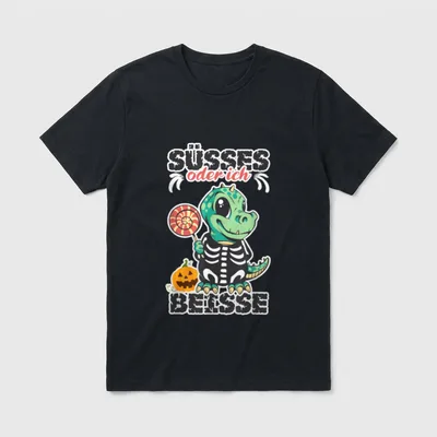 Süßes oder ich beiße T-Shirt – Klassisches T-Shirt in Schwarz