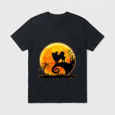 Papillon Hund Gruselig T-Shirt – Klassisches T-Shirt in Schwarz
