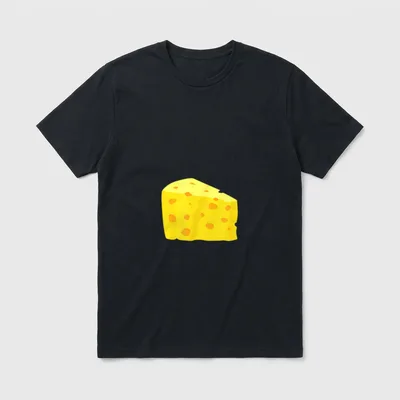 Das Ist Mein Käse T-Shirt – Gezeichneter gelber Käsekeil mit orangen Löchern – Klassisches T-Shirt in Schwarz