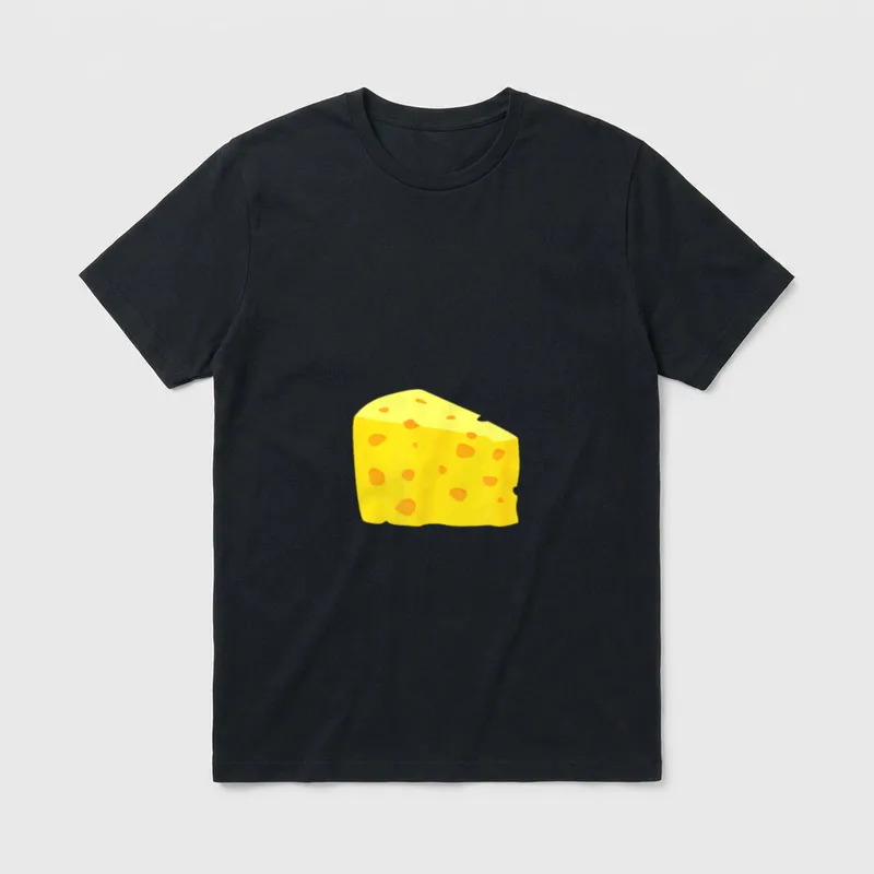 Das Ist Mein Käse T-Shirt – Gezeichneter gelber Käsekeil mit orangen Löchern – Klassisches T-Shirt in Schwarz