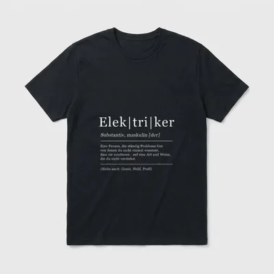 Elektriker Lustige Bedeutung Humor T-Shirt – Klassisches T-Shirt in Schwarz