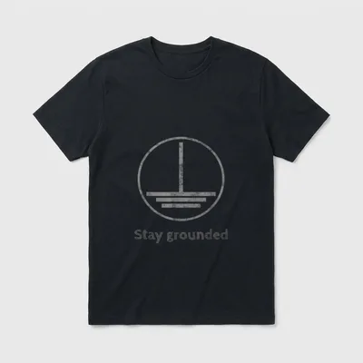 Stay Grounded Lustiges Elektriker T-Shirt – Klassisches T-Shirt in Schwarz