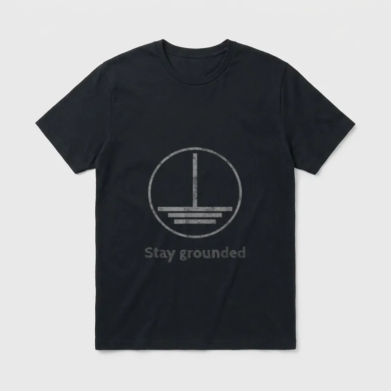 Stay Grounded Lustiges Elektriker T-Shirt – Klassisches T-Shirt in Schwarz