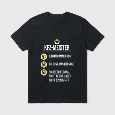 Kfz-Meister Mechatroniker Sprüche Berufe T-Shirt – Klassisches T-Shirt in Schwarz