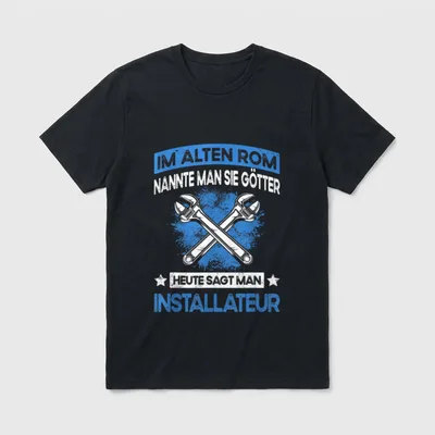 Lustiger Installateur Spruch Klempner T-Shirt – Klassisches T-Shirt in Schwarz