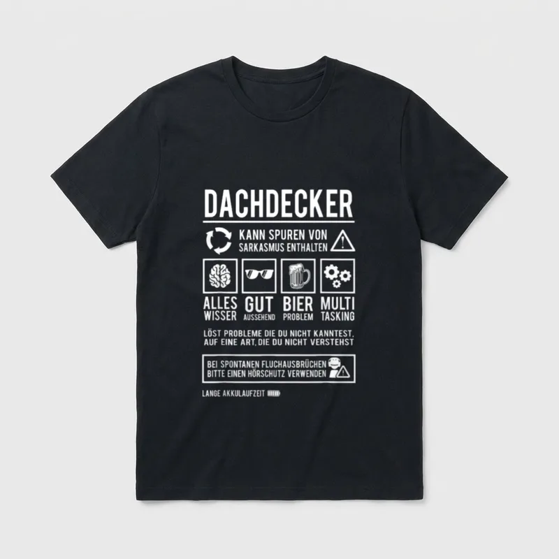 Dachdecker Spruch Handwerker Lustiges T-Shirt – Klassisches T-Shirt in Schwarz