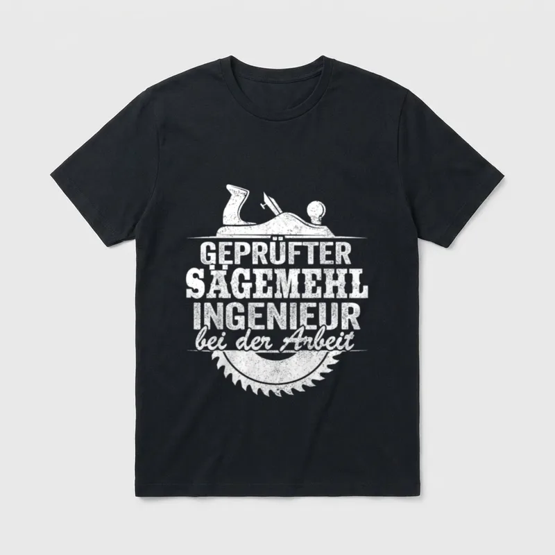 Geprüfter Sägemehl Ingenieur Tischler T-Shirt – Klassisches T-Shirt in Schwarz