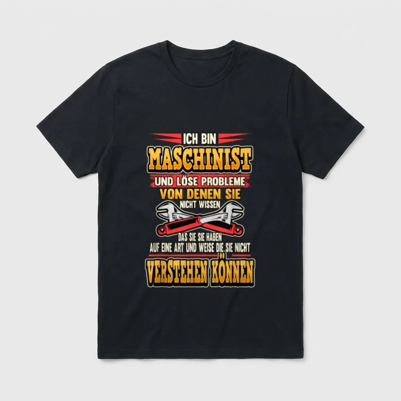 Lustig Maschinist Maschinenführer Automechaniker T-Shirt – Klassisches T-Shirt in Schwarz
