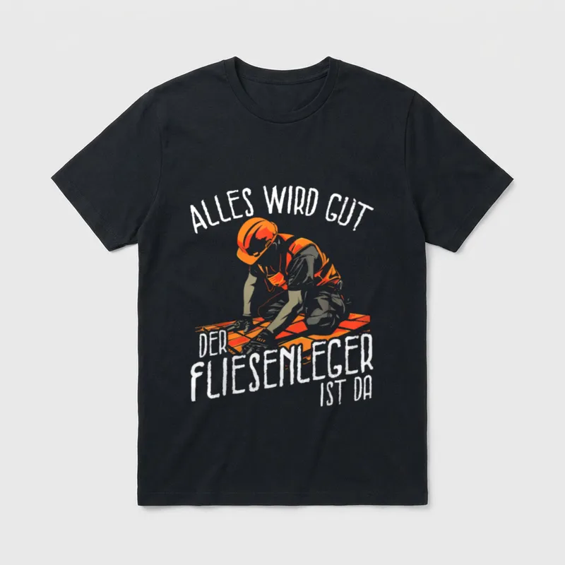 Lustige Handwerk Fliesenleger Spruch Bodenleger T-Shirt – Klassisches T-Shirt in Schwarz