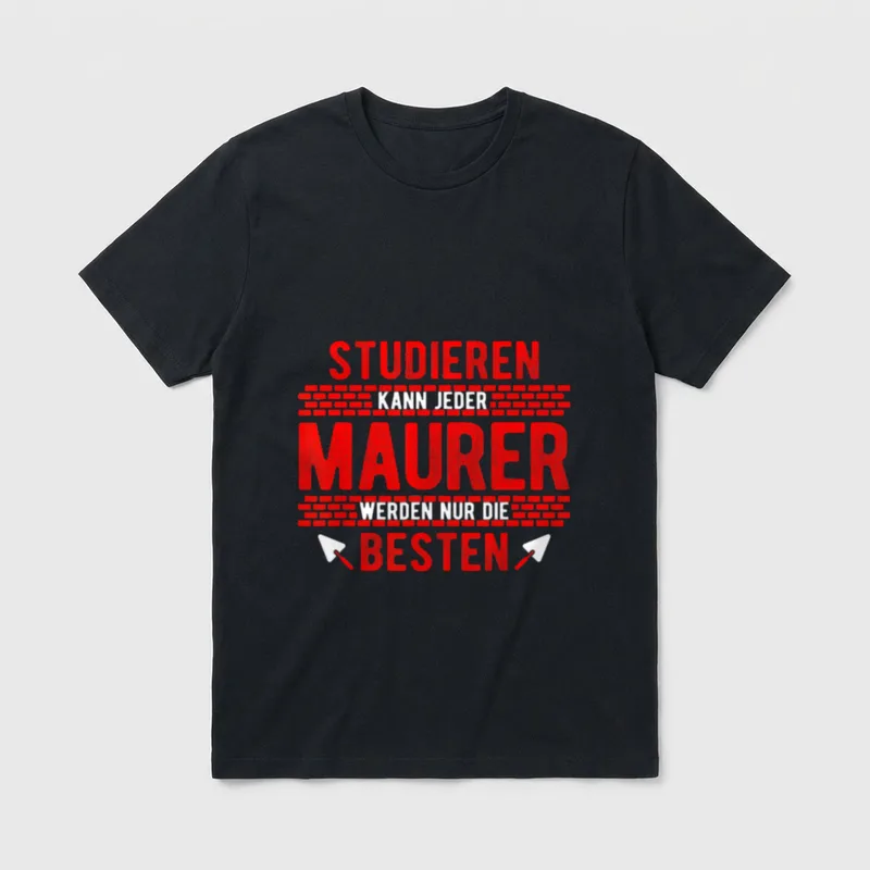Maurer Maurer Geselle Meister T-Shirt – Klassisches T-Shirt in Schwarz