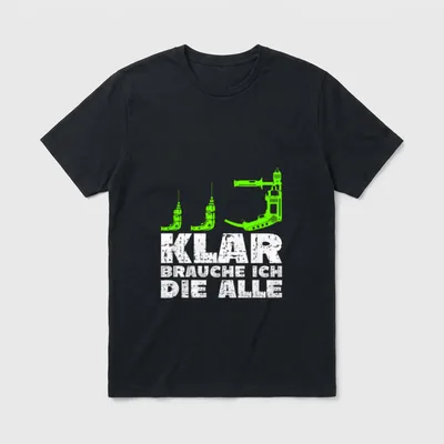 Lustiger Handwerker Spruch Bohrmaschine T-Shirt – Klassisches T-Shirt in Schwarz