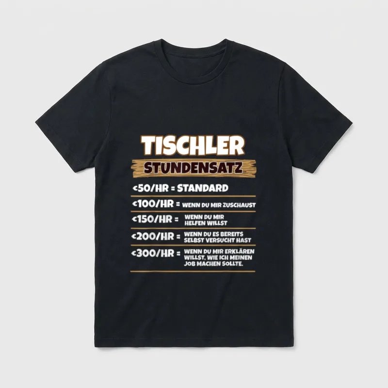 Lustiger Tischler Spruch Schreiner Humor T-Shirt – Klassisches T-Shirt in Schwarz