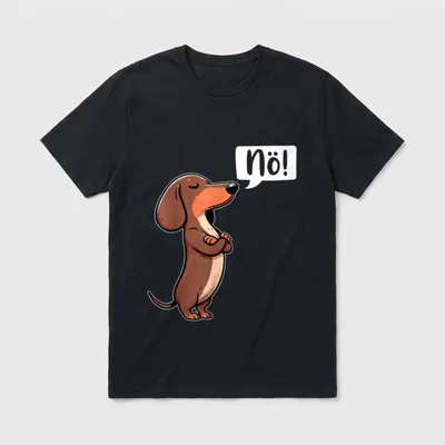 Dickköpfiger Rauhaardackel Nö Dackel T-Shirt – Klassisches T-Shirt in Schwarz