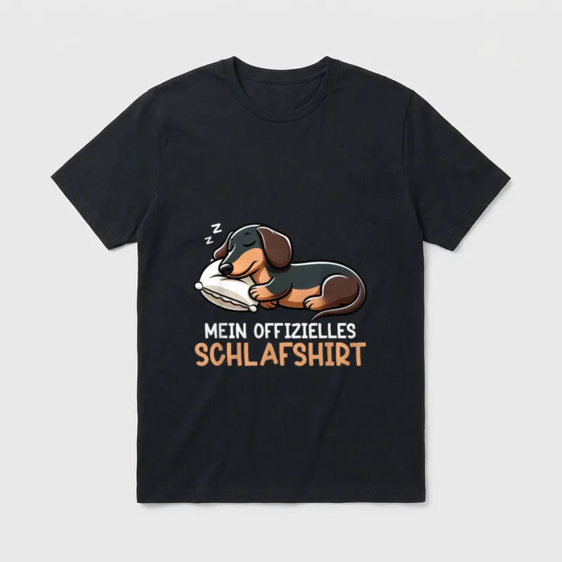 Offizielles Schlafshirt Dachshund Lustiger T-Shirt – Klassisches T-Shirt in Schwarz