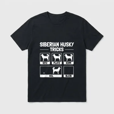 Lustiges Siberian Husky Hund T-Shirt – Klassisches T-Shirt in Schwarz